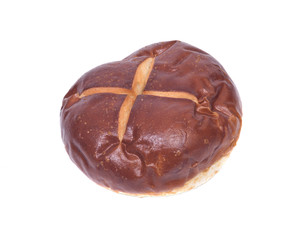 Homemade german soft pretzel buns isolated on white background