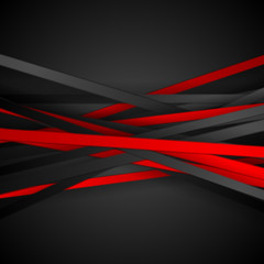 Tech contrast red and black stripes background
