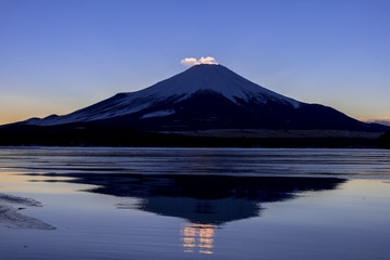 山中湖より富士山夕景