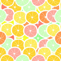 Seamless citrus background. Vector illustration.