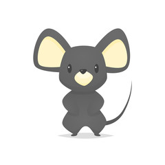 Cute mouse cartoon vector isolated