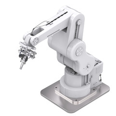 welding robotic arm isolated on white