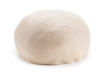 fresh raw dough ball isolated on white background