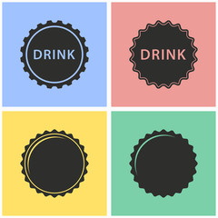 Bottle cap icon set.