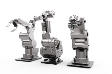 robotic arms in a row