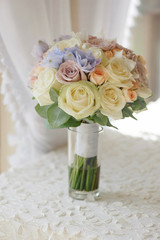 Closeup pretty bouquet flowers