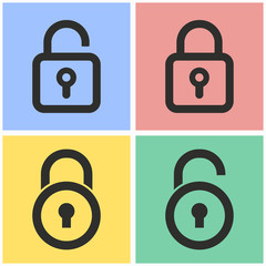 Lock icon set.