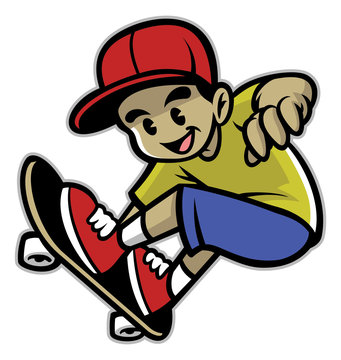 skater boy playing skateboard