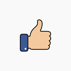 Thumb up symbol, finger up icon vector illustration