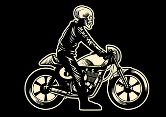 Fototapeta na wymiar skull motorcycle rider