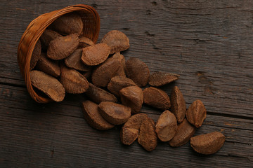Collection of healthy dried fruits, cereals, seeds and nuts isolated on white background. Large Image