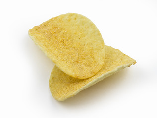 Potato chips isolated with clipping path