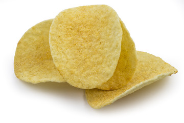 Potato chips isolated with clipping path