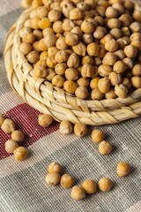 Soybean in wood bowl