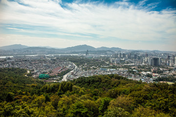 Aerial views of Seoul, South Korea