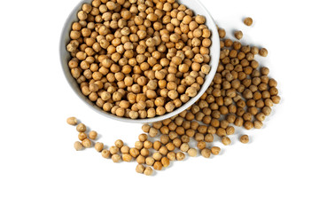 Soybeans isolated on white background