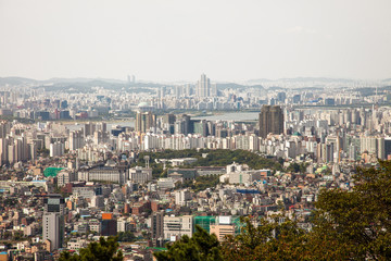 Fototapeta premium Aerial views of Seoul, South Korea