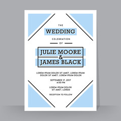 Retro Wedding Invitation template. Tradition decoration for wedding. Vector illustration