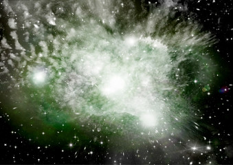 Obraz premium Stars, dust and gas nebula in a far galaxy