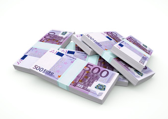 Stack of Euro Money isolated on white background