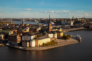 Aerial view of the old town (Gamla Stan) of Stockholm, Sweden