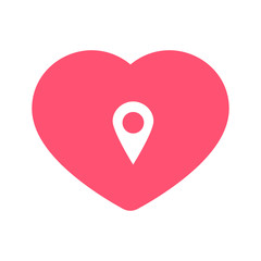 Pink Heart with Location Icon
