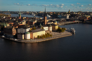 Aerial view of the old town (Gamla Stan) of Stockholm, Sweden
