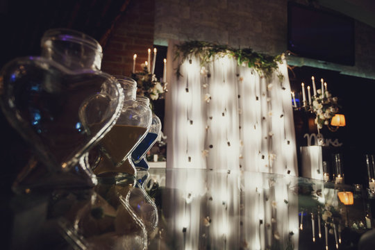 beautifully decorated fotozone for a wedding celebration in a re