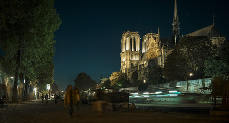 Fototapeta na wymiar Cathedrale Notre Dame de Paris is a most famous cathedral on the eastern half of the Cite Island