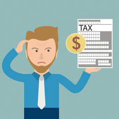 Cartoon Angry Businessman Tax Dollar