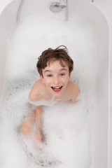 boy in bath 
