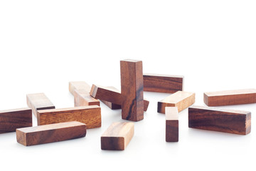 Wood block on white background.