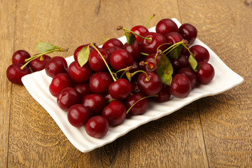 Cherry berries in the bowl