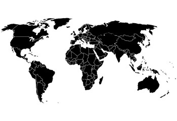 World map on a white background