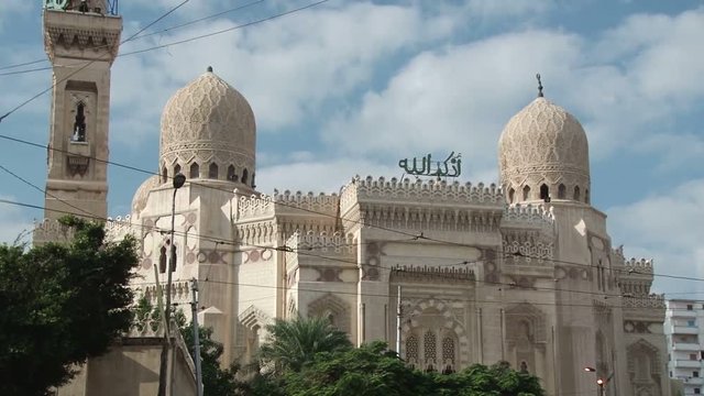 Detail shot of domes at the El-Mursi Abul Abbas Mosque in Alexandria , Egypt