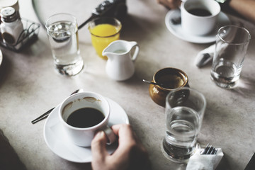 Group Of People Drinking Coffee Concept