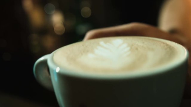 Hot latte with tasty foam