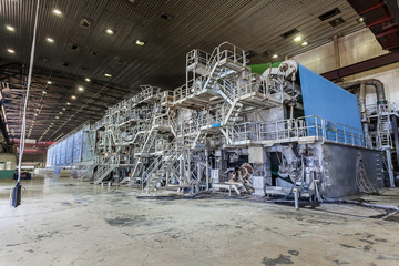 a large paper machine in the production area © Александр Ивасенко