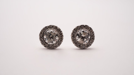 Diamond Stud Earrings Macro Lens Shot