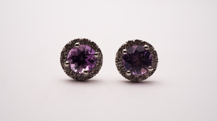 Diamond Stud Earrings Macro Lens Shot