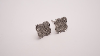 Diamond Stud Earrings Macro Lens Shot