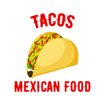 Tacos mexican fast food vector isolated icon