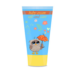 Baby cream tube with kids design