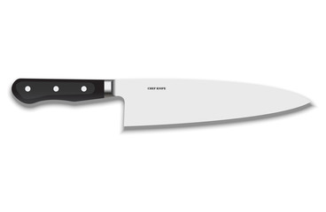Chef knife isolated on white background.Vector illustration.