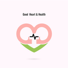 Obraz premium Heart sign and hands icon.Good heart & health concept.Healthcare