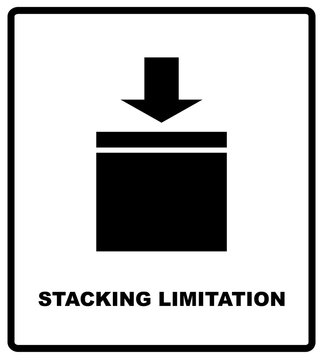 Stacking Limitation by Mass vector packaging symbol on vector cardboard background. Handling mark on craft paper background. Can be used on a box or packaging