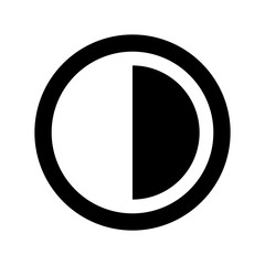 Brightness and contrast vector icon.