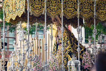 Holy week in Malaga, Spain. "Maria Santisima de Lagrimas y Favor