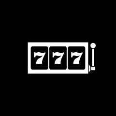 Slot reels icon black and white vector illustration