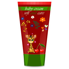 Baby cream tube with kids design